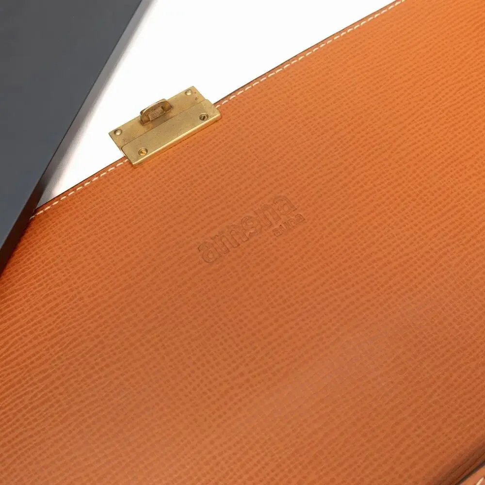 LOEWE Anagram Embossing Leather Clutch Bag Brown 13-15” Laptop Case Sleeve